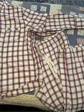 Victoria's Secret Pink and White Plaid Cotton Pajama Set